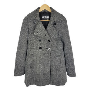 Vintage Guess Herringbone Wool Blend Peacoat M